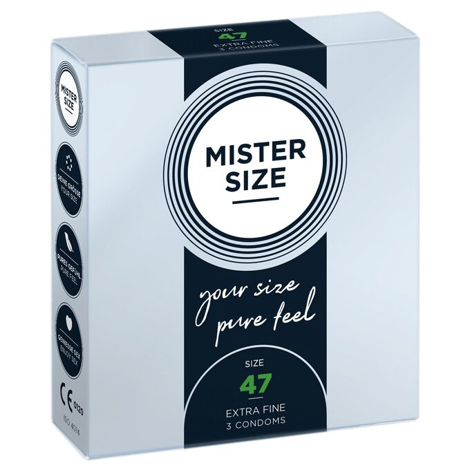 Презервативи Mister Size - pure feel - 47 (3 condoms), товщина 0,05 мм фото 1