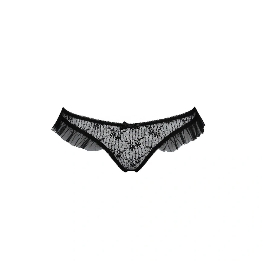 Трусики с оборками Passion Exclusive DONIA THONG L/XL, black фото 8
