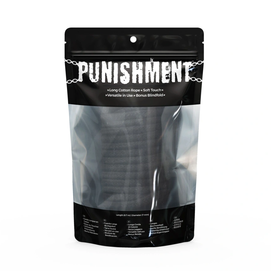 Веревка для шибари Punishment - Bondage Rope – Black фото 5