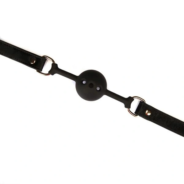 Воздухопроницаемый кляп Liebe Seele Boudoir Amor Ball Gag Black, силиконовый шарик, диаметр 4,3 см фото 4