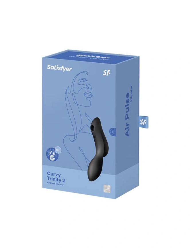 Вакуумный стимулятор с вибрацией Satisfyer Curvy Trinity 2 Black фото 4