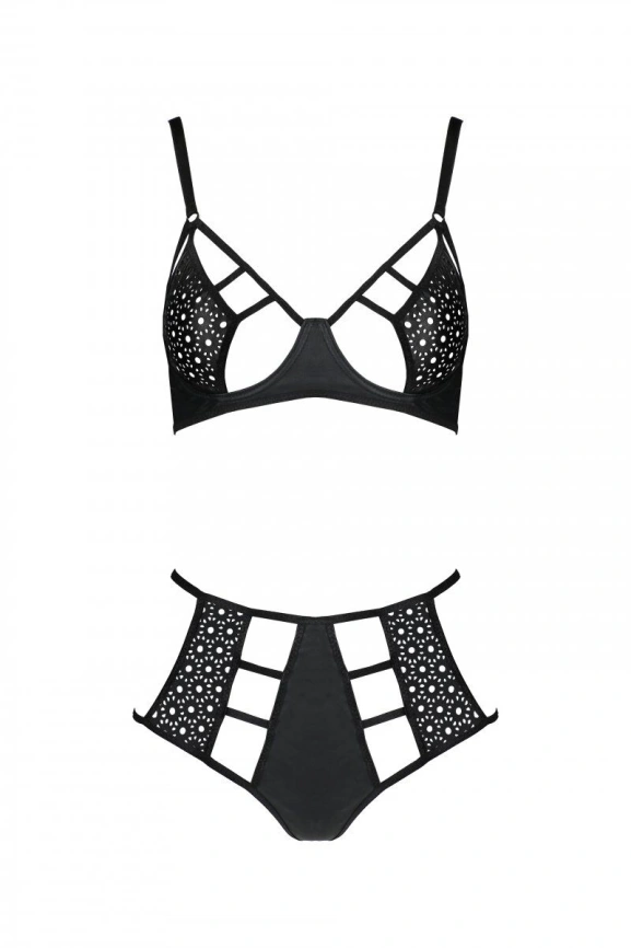 Распродажа!!! Комплект из эко-кожи Passion Tamaris Set black L/XL, бюстгальтер и трусики фото 3