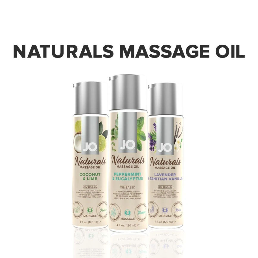 Массажное масло JO Naturals Massage Oil Peppermint & Eucalyptus с эфирными маслами (120 мл) фото 5