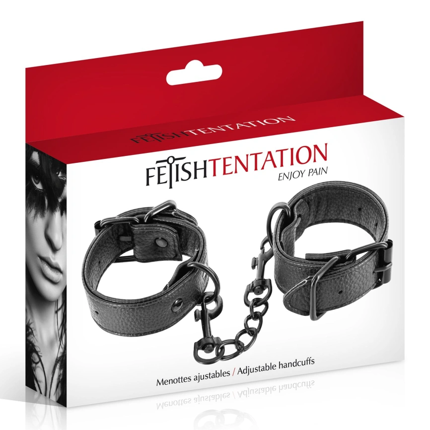 Наручники Fetish Tentation Adjustable Handcuffs, регулируемые, съемная цепочка с карабинами фото 3