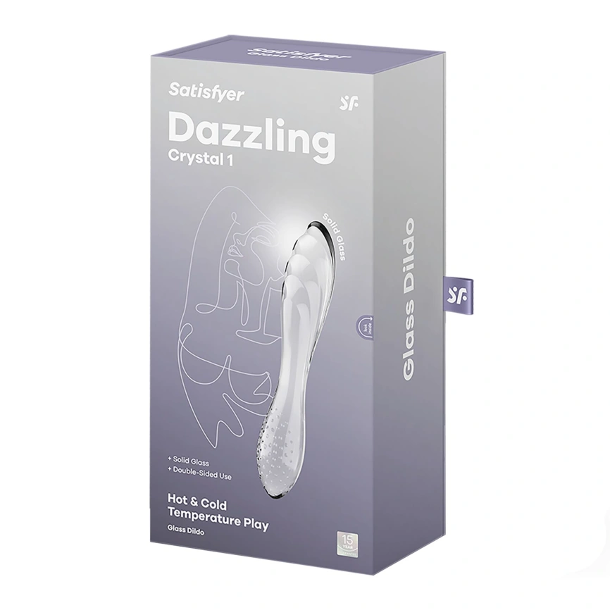 Двусторонний стеклянный дилдо Satisfyer Dazzling Crystal 1 Transparent, очень прочный, без стоппера фото 5