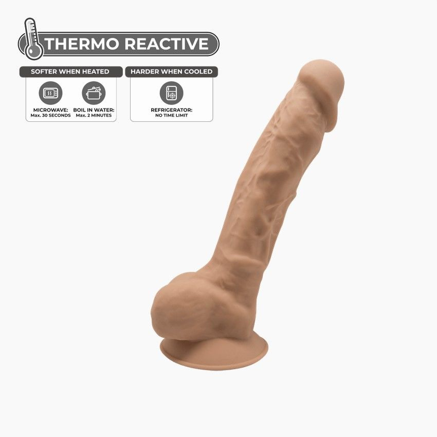 Фалоімітатор SilexD Johnny Caramel (MODEL 1 size 7in), двошаровий, силікон + Silexpan, діаметр 3,8см фото 1
