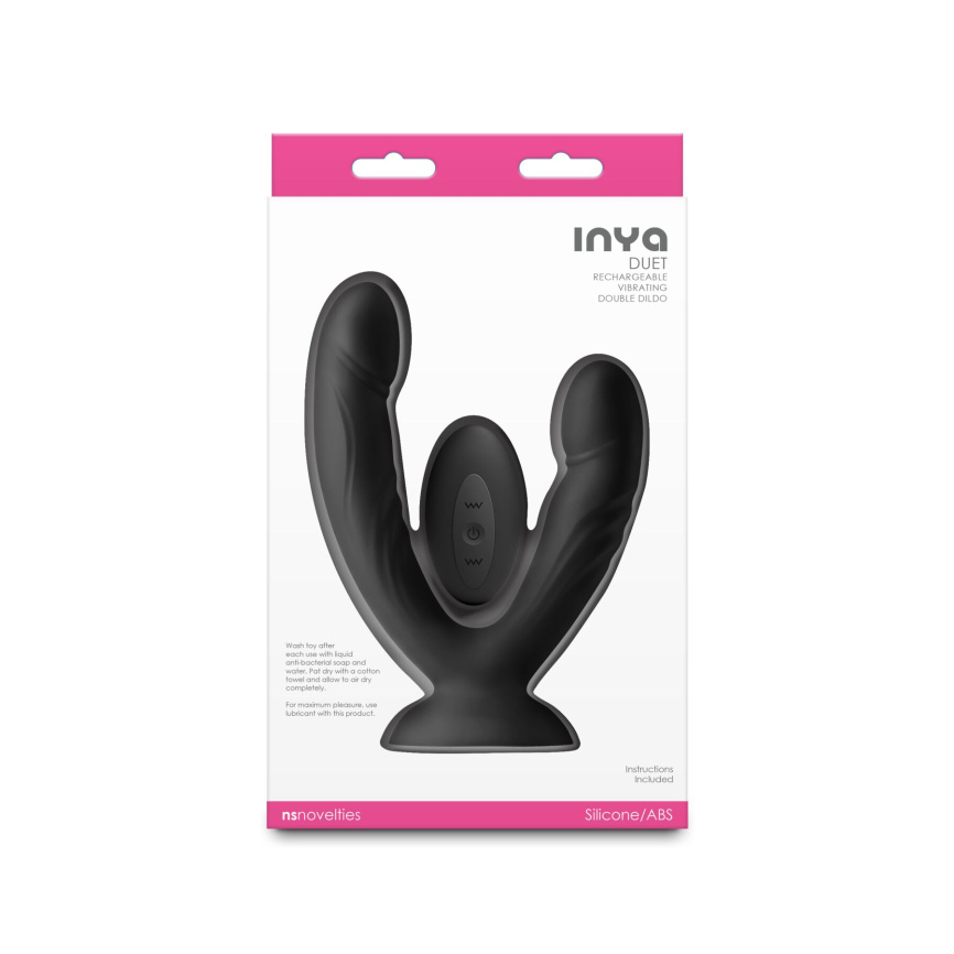 Подвійний ділдо з вібрацією NS Novelties INYA - Duet - Black фото 4