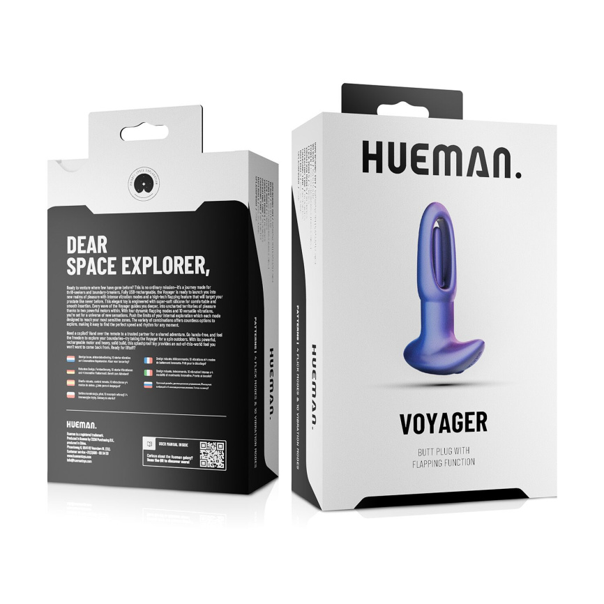 Анальна пробка з віброязичком Hueman - Voyager Butt Plug With Tapping фото 9