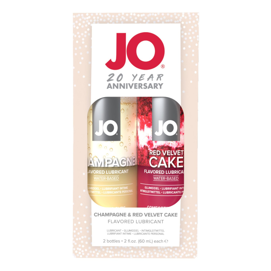 Набір смакових змазок JO Champagne & Red Velvet Cake (2×60 мл), Limited Edition фото 1