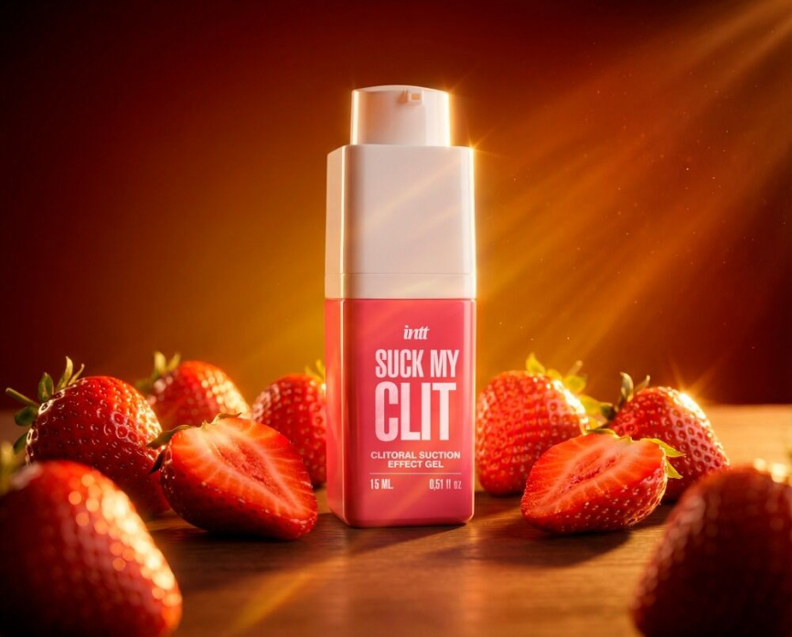 Смоктайзер для клітора Intt Suck My Clit Wild Strawberry (15 мл), полуниця, гель з ефектом посмоктування фото 7
