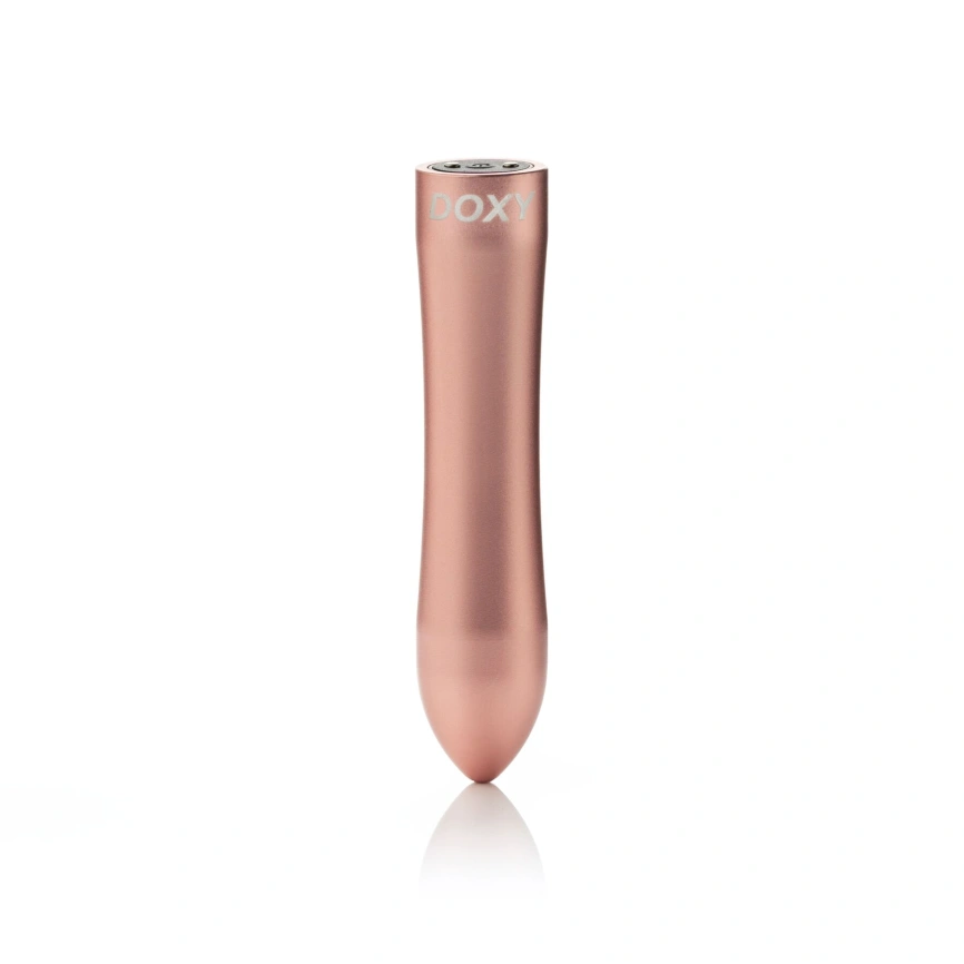Мощная вибропуля DOXY ROSE GOLD в металлическом кейсе, ультрагладкая, 7 режимов фото 1