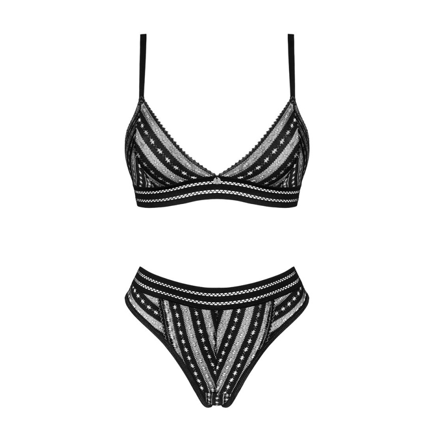 Комплект білизни Obsessive Natilya 2-pcs set XS/S, black, бюстгальтер, трусики фото 11