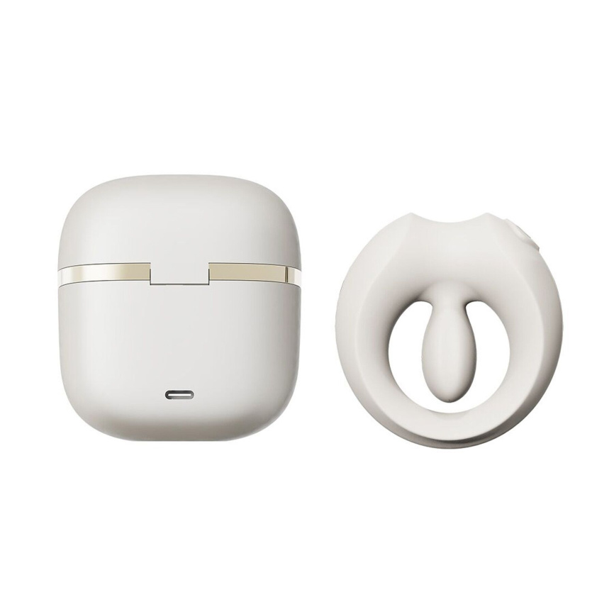 Ерекційне смарт-віброкільце Zalo Apis Ivory White, до 4 годин роботи, зарядний кейс фото 34