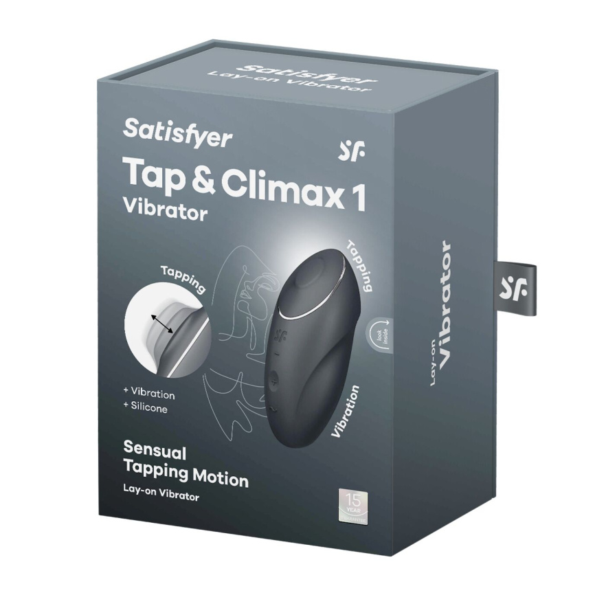 Вібростимулятор-пульсатор Satisfyer Tap & Climax 1 Grey, ефект постукування пальцем, 2 мотори фото 8