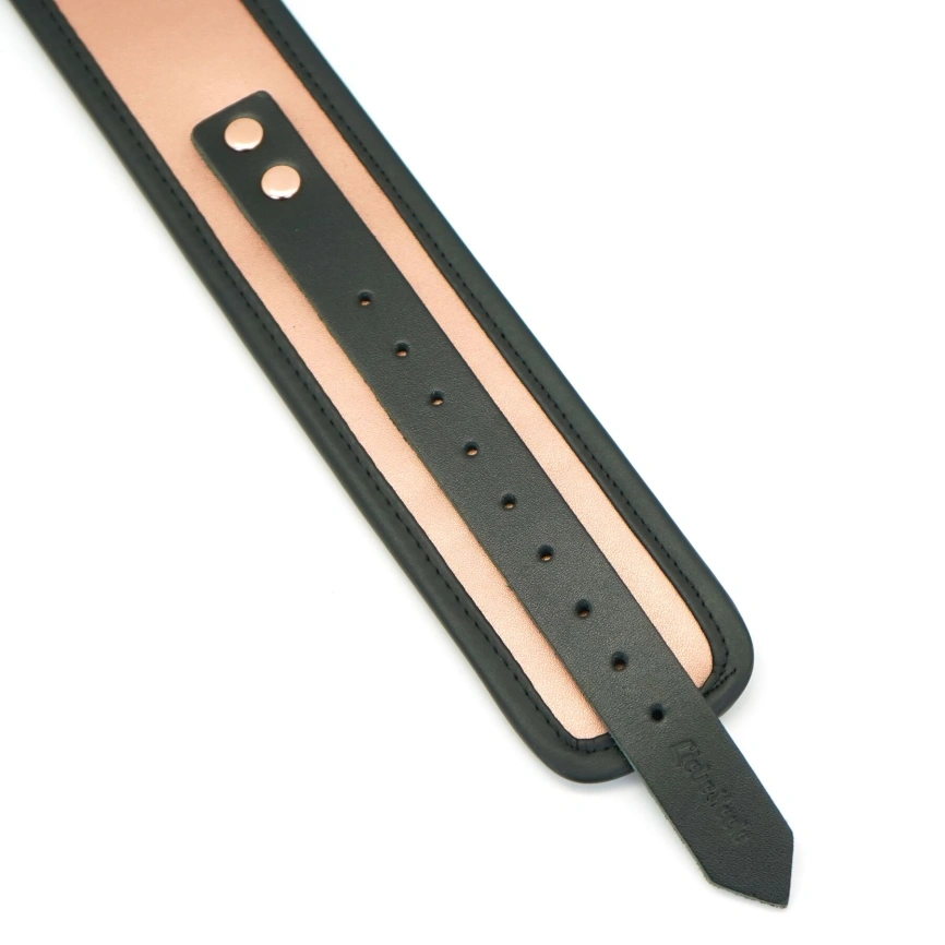 Широкий ошейник с поводком Liebe Seele Rose Gold Memory Collar with Leash, натуральная кожа фото 8
