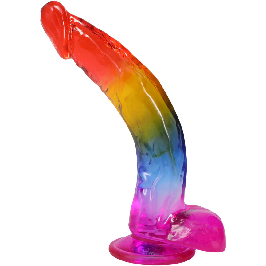 Фалоімітатор Doc Johnson Crystal Jellies - 9.5 Inch Dildo - Rainbow фото 2