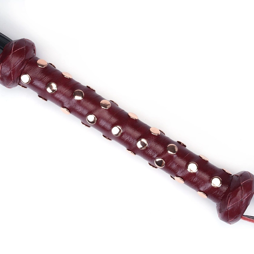 Флоггер Liebe Seele Wine Red Studded Flogger, натуральная кожа фото 3
