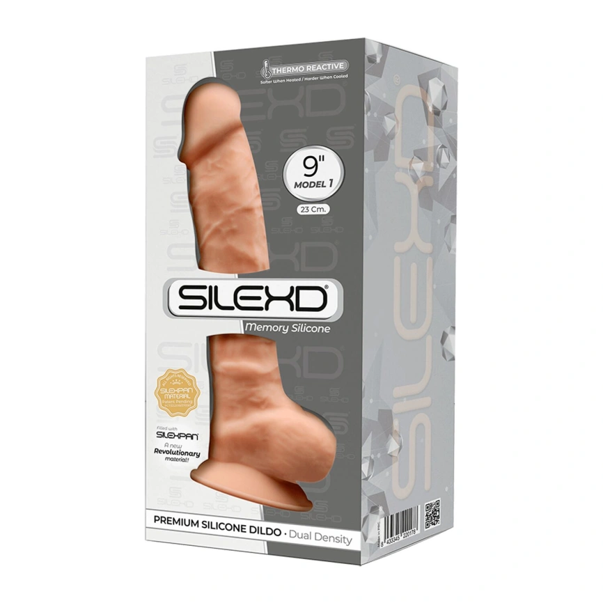 Фаллоимитатор SilexD Tomas Flesh (MODEL 1 size 9in), двухслойный, силикон+Silexpan, диаметр 4,9см фото 3