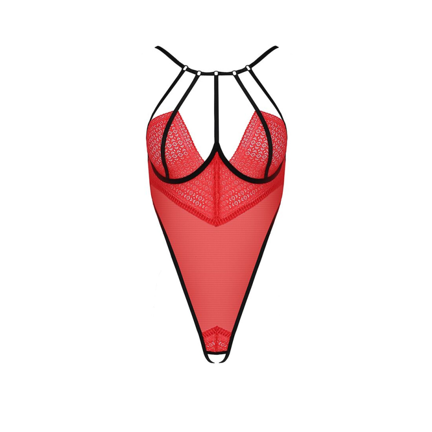 Боді з високим вирізом стегна Passion Exclusive AKITA BODY S/M, red фото 5