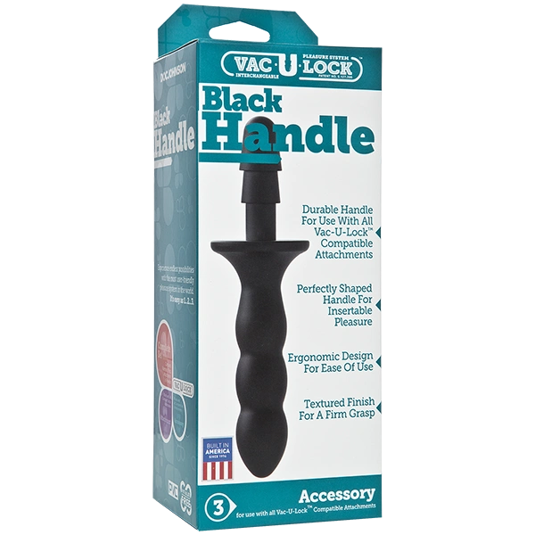 Держатель-рукоять Doc Johnson с креплением Vac-U-Lock - Black Handle для игрушек фото 2