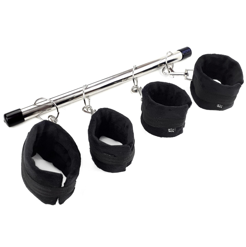 Колодка-розпірка для рук та ніг Art of Sex – Bondage Soft Touch BDSM Spreader, чорний фото 2