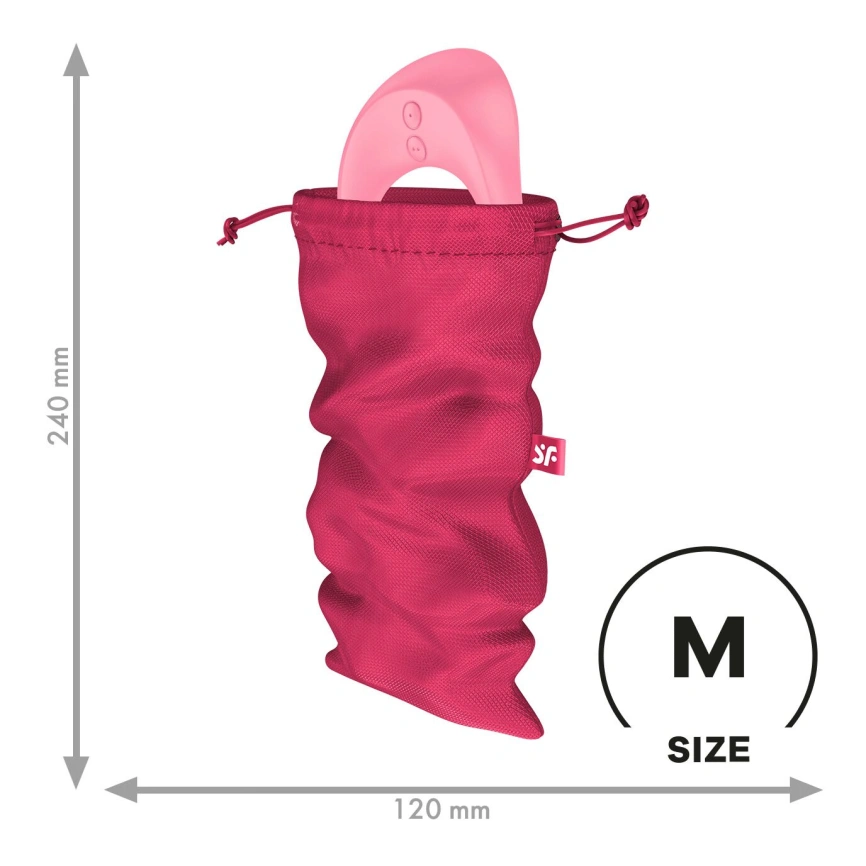 Мешочек для секс-игрушек Satisfyer Treasure Bag M, розовый, на шнурке фото 1