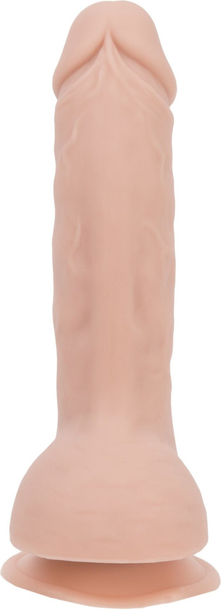 Вигнутий фалоімітатор на присосці ADDICTION — BRAD 7,5″ Dildo With Balls, Beige фото 2