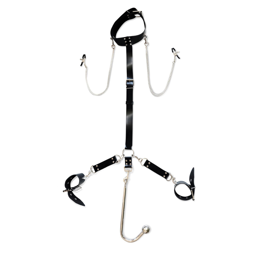 Бондажний набір з металевим анальним гаком Art of Sex Beatrice Bondage set with anal hook № 2 фото 1
