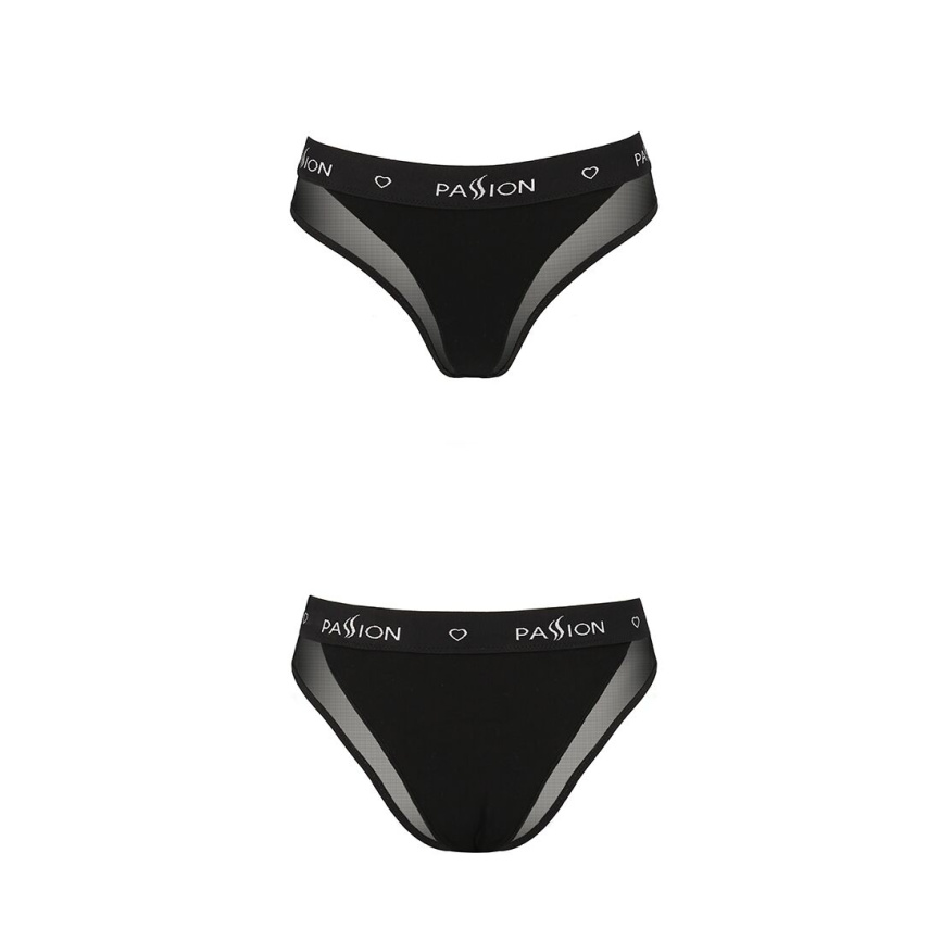 Трусики з прозорою вставкою Passion PS002 PANTIES L, black фото 5