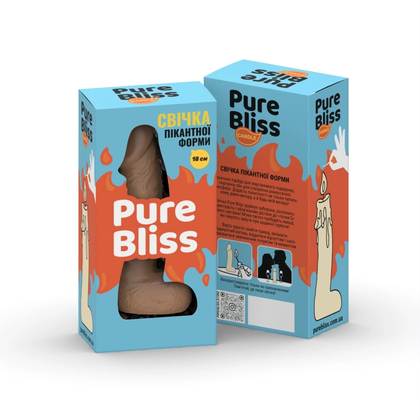 Свеча в виде члена Pure Bliss BIG Brown 18 см фото 7