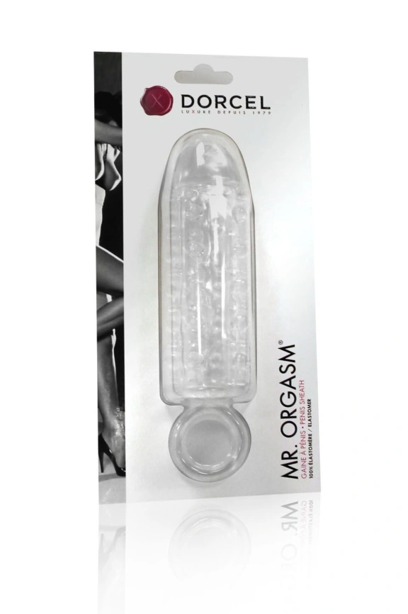 Насадка на член Dorcel Mr. Orgasm с кольцом для мошонки, ультрастимулирующий рельеф фото 3