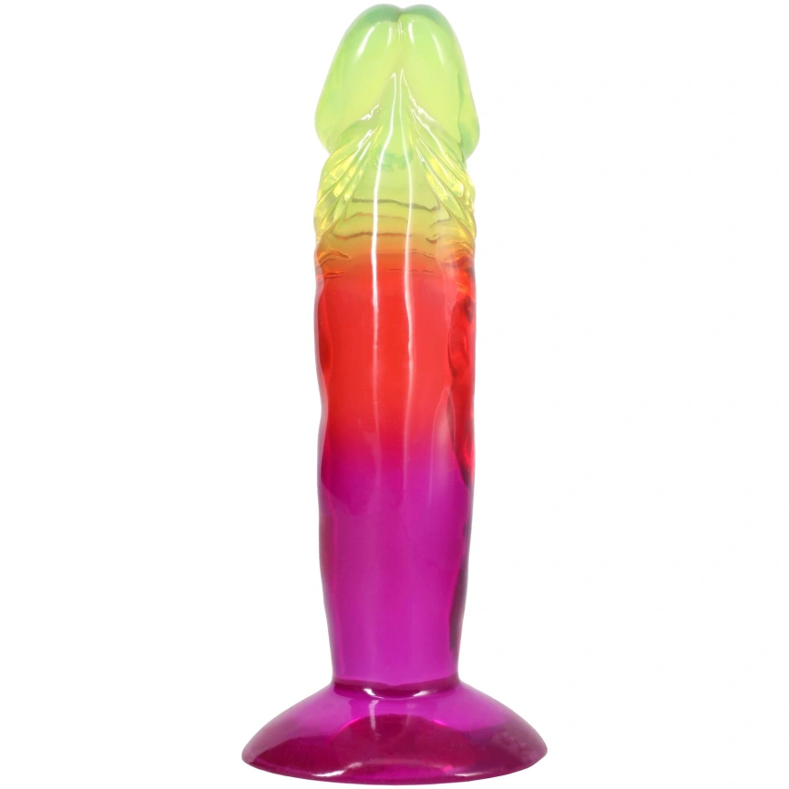 Дилдо Doc Johnson Crystal Jellies - 6.5 Inch Classic Dong - Rainbow фото 4