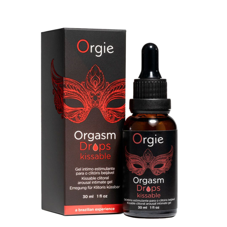 Збуджувальні краплі для клітора Orgie Orgasm Drops Kissable, 30 мл, тепло-холод, смак яблука фото 1