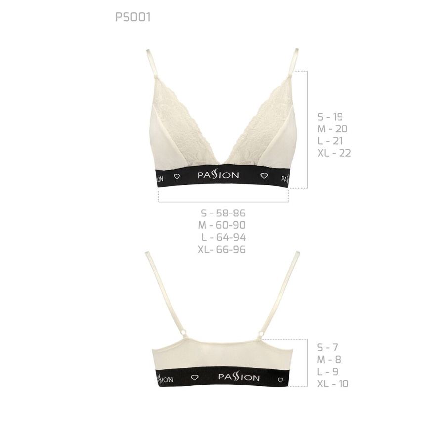 Еластичний топ з мереживом Passion PS001 TOP M, ecru фото 5