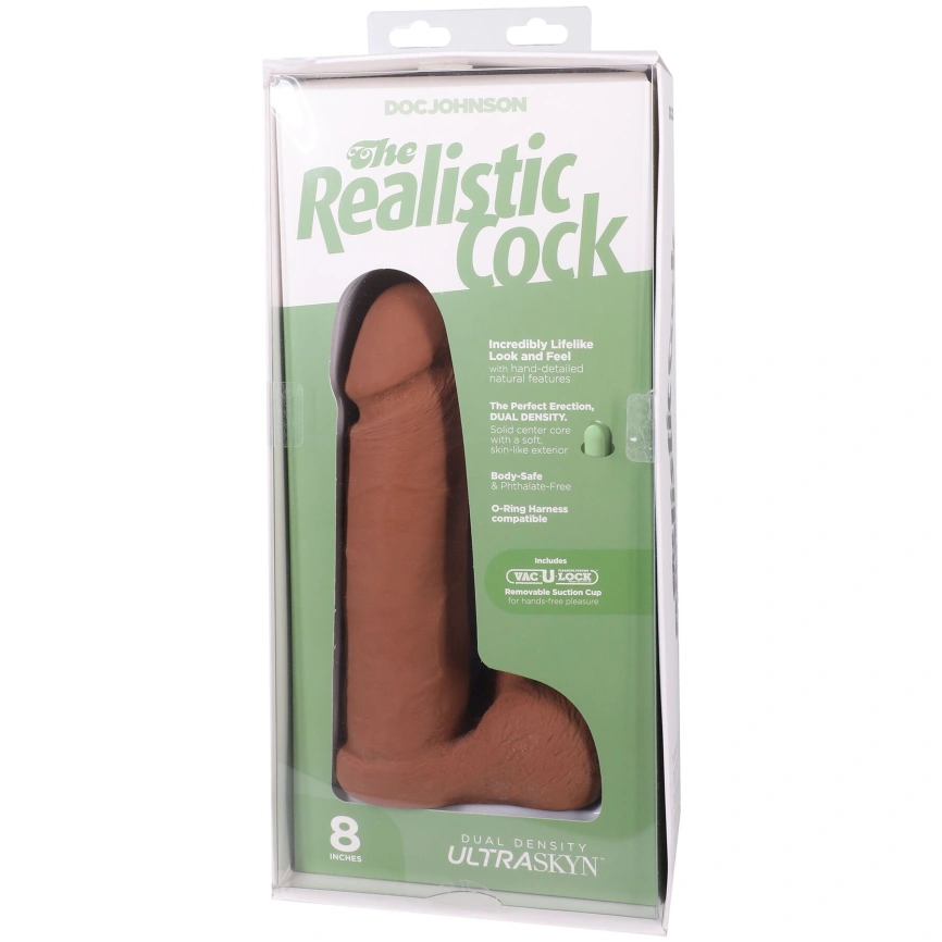 Фаллоимитатор Doc Johnson The Realistic Cock ULTRASKYN - 8 Inch with Balls Caramel фото 9