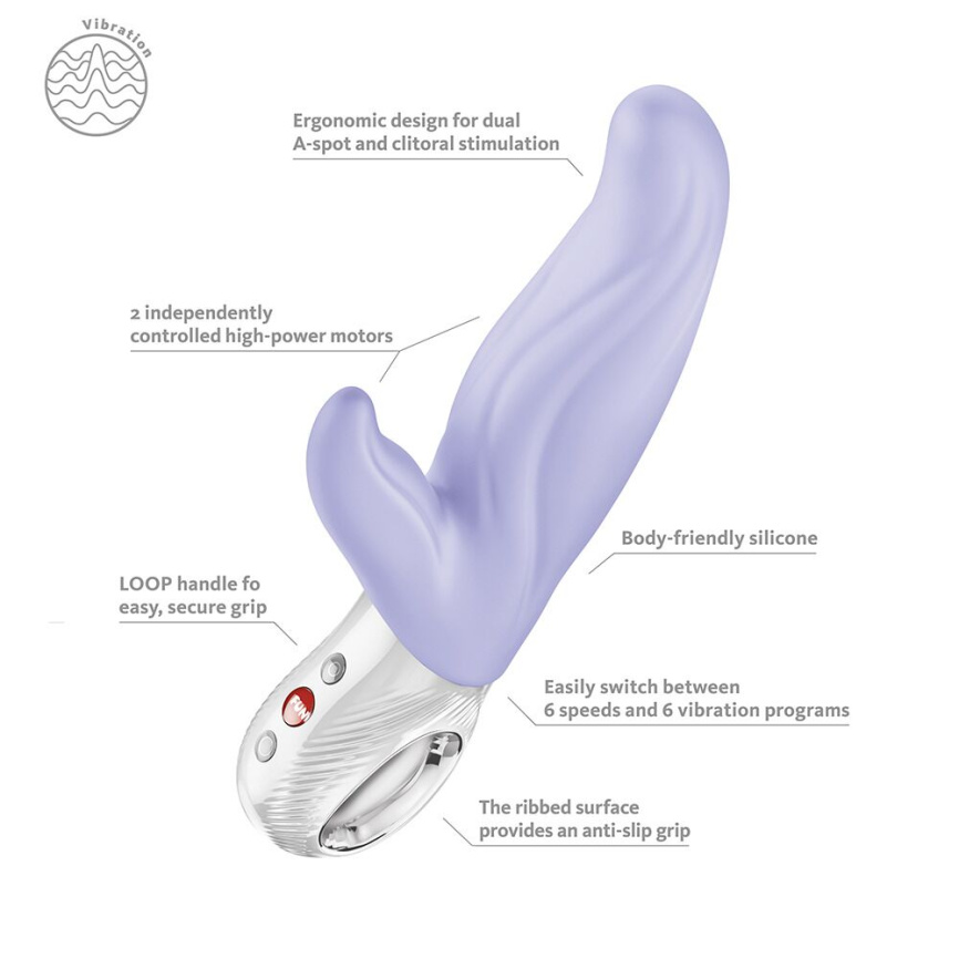 Вібратор-кролик для точки А Fun Factory LADY BI Purple, 2 мотори, 12 режимів фото 7