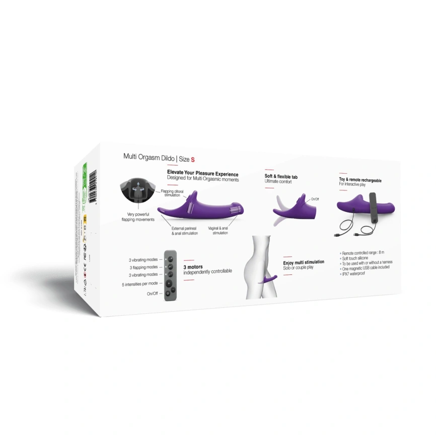 Вибронасадка для страпона с вакуумной стимуляцией Strap-On-Me Multi Orgasm Dildo S Purple фото 9