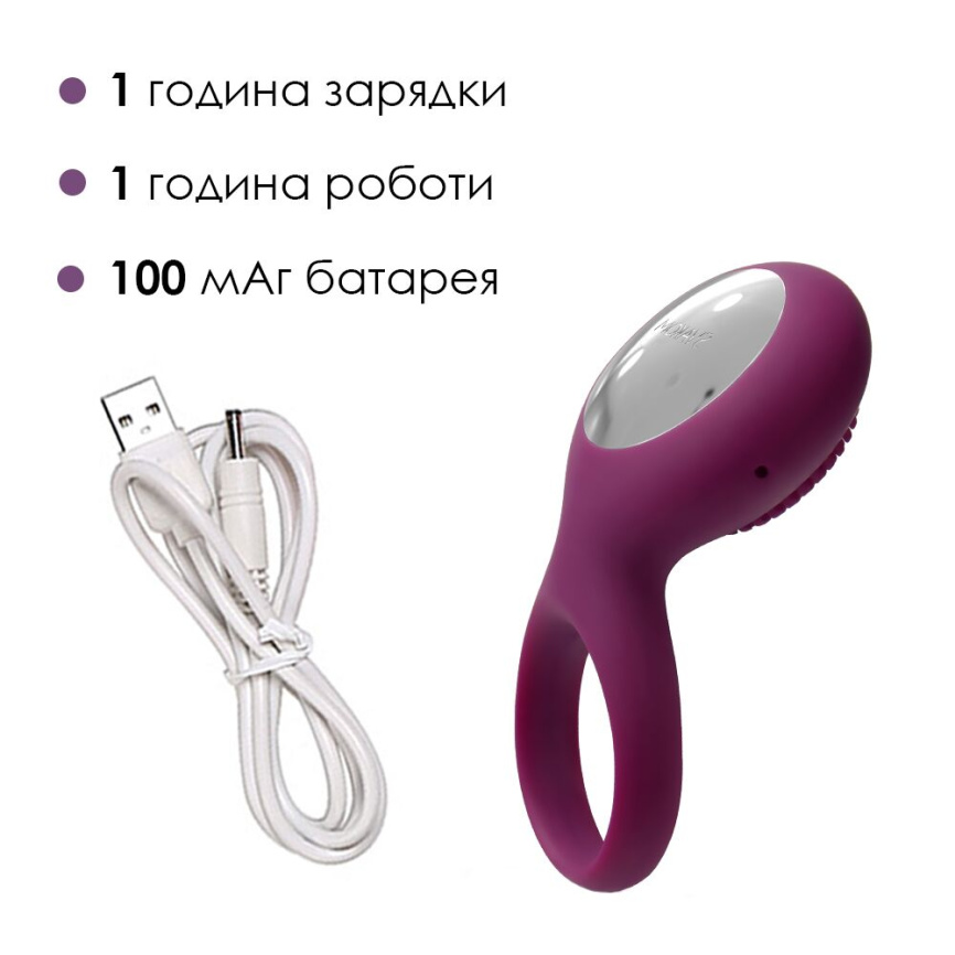 Ерекційне кільце з вібрацією Svakom Tyler Violet фото 5