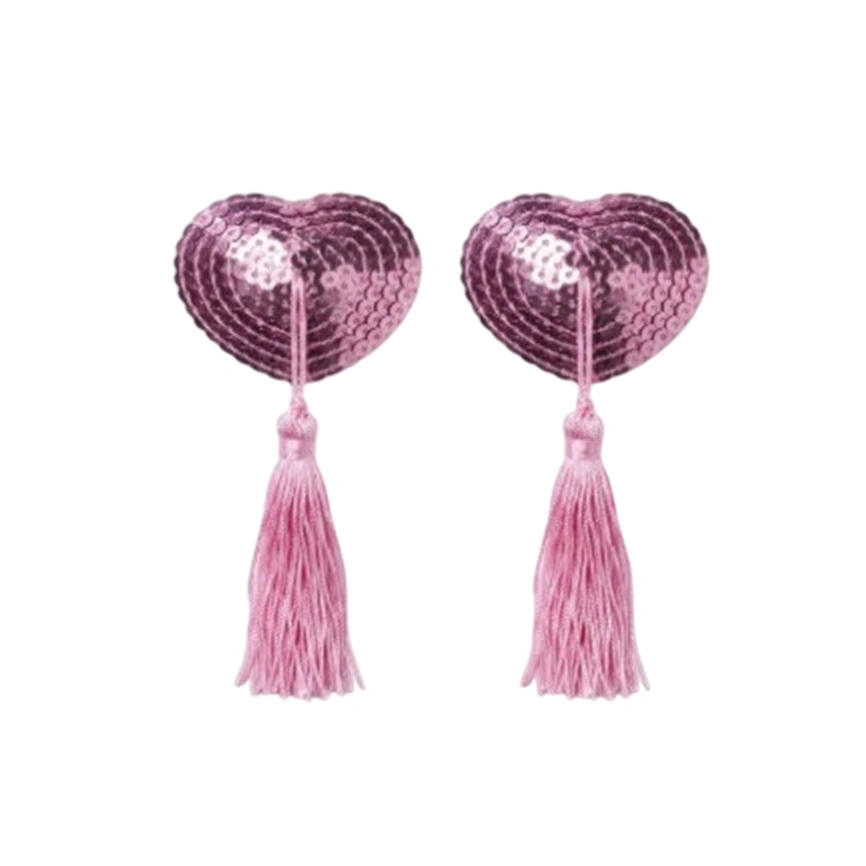 Пестис-сердечки с кисточками Art of Sex - Sparkling Hearts, розовый фото 2