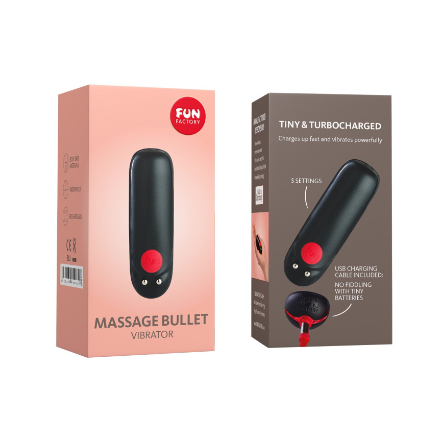 Віброкуля Fun Factory Massage BULLET, чорна, діаметр 2,5 см, 3 швидкості, 3 малюнки вібрації фото 5