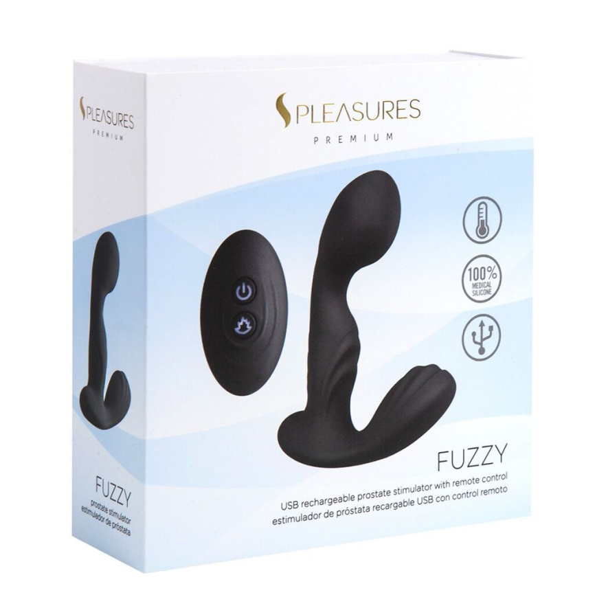 Вібромасажер простати S Pleasures Premium FUZZY, чорний, з рельєфом, 10 режимів вібрації фото 5