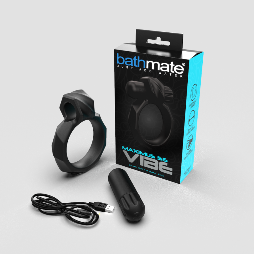 Ерекційне кільце з віброкулею Bathmate Maximus VIBE 55mm, перезаряджається фото 2