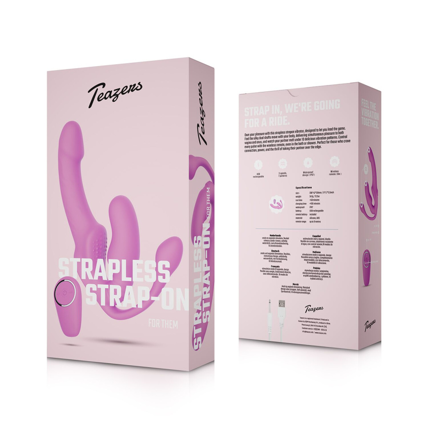 Безремінний страпон с анальною вставкою Teazers Strapless Strap-On with Anal Plug фото 9