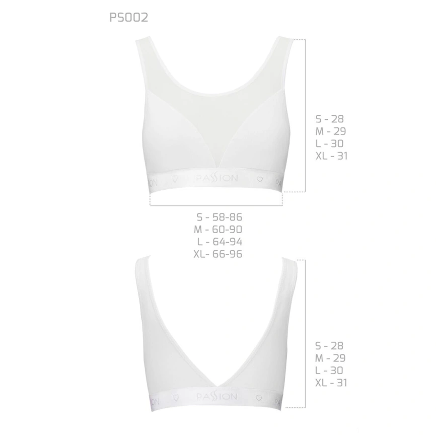 Топ с прозрачной вставкой Passion PS002 TOP L, white фото 10