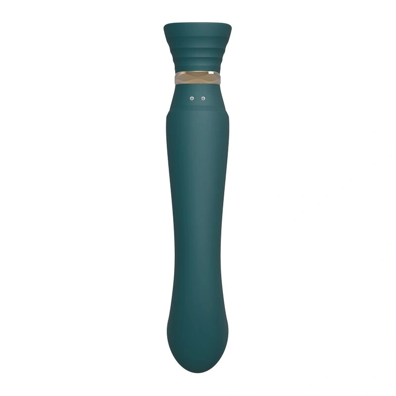 Смартвибратор 3в1 Zalo — Queen Set Jewel Green, пульсирующая жемчужина и вакуум, кристалл Swarovski фото 10