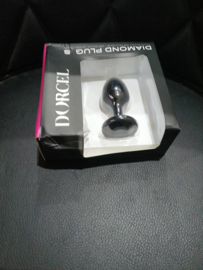 Металлическая анальная пробка с кристаллом Dorcel Diamond Plug Black S (мятая упаковка!!!) фото 2