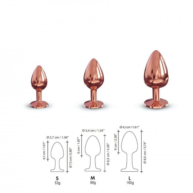 Металева анальна пробка із прикрасою у вигляді кристалу Dorcel - Diamond Plug Rose Gold S фото 6