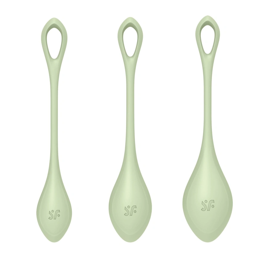 Набор йони-бусин Satisfyer Yoni Power 2 Light Green, диаметр 2-2,5-3 см, масса 22-44-73 г фото 4