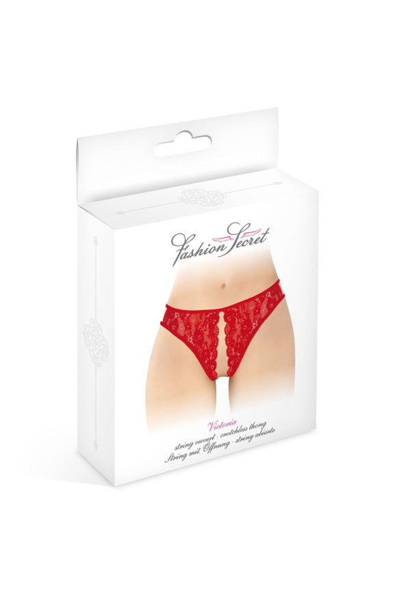 Трусики з відкритим доступом Fashion Secret Victoria Red, мереживо фото 3