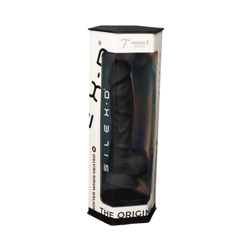 Фаллоимитатор SilexD Johnny Black (MODEL 1 size 7in), двухслойный, силикон+Silexpan, диаметр 3,8см фото 14